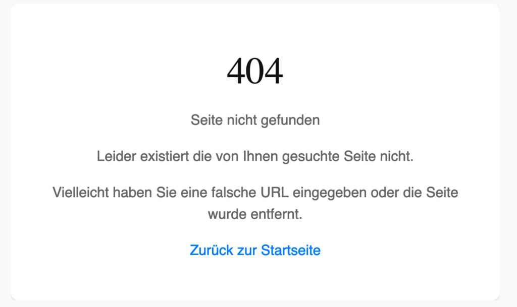 Ein 404-Fehler tritt auf, wenn eine Seite nicht gefunden wird.